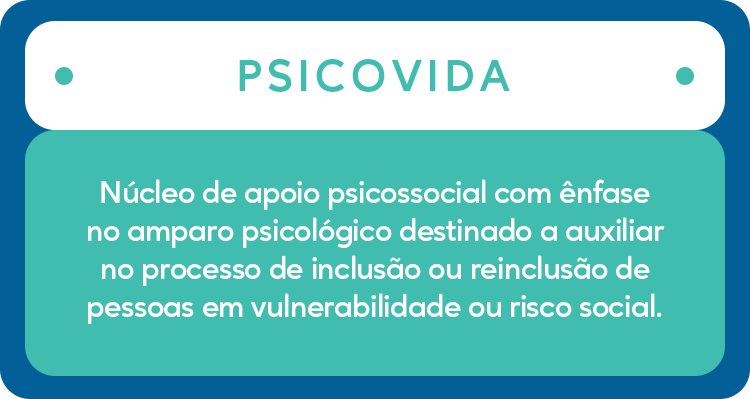 PSICOVIDA - Núcleo de apoio psicossocial com ênfase no amparo psicológico destinado a auxiliar no processo de inclusão ou reinclusão de pessoas em vulnerabilidade ou risco social